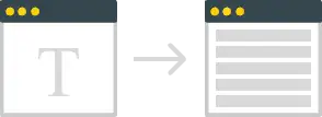 Form transforming into a structured document icon
